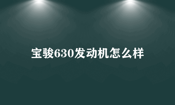 宝骏630发动机怎么样