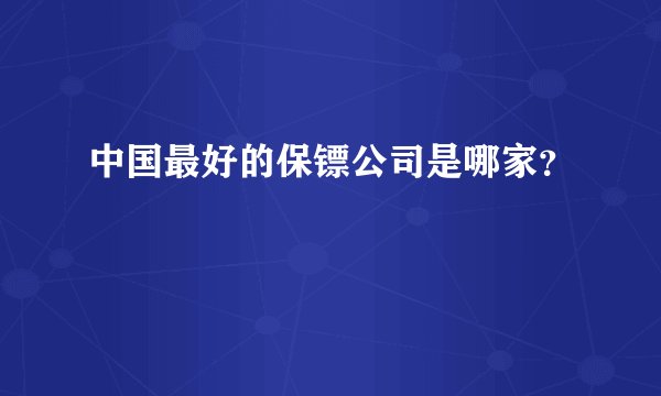 中国最好的保镖公司是哪家？