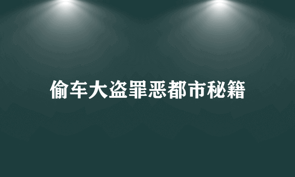 偷车大盗罪恶都市秘籍