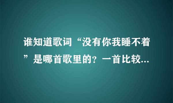 谁知道歌词“没有你我睡不着”是哪首歌里的？一首比较震撼的歌