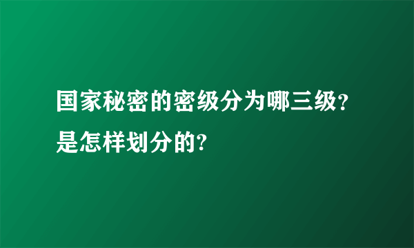 国家秘密的密级分为哪三级？是怎样划分的?