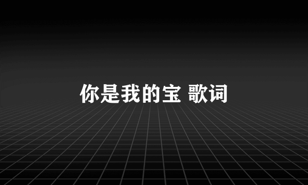 你是我的宝 歌词