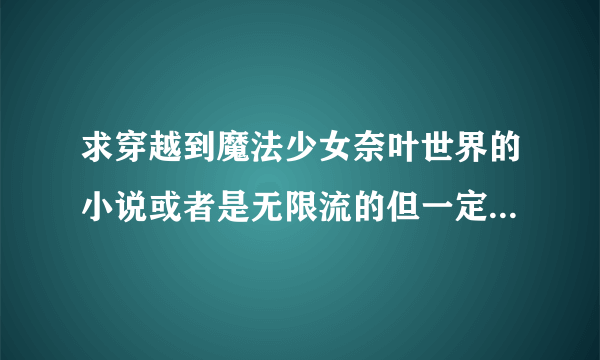 求穿越到魔法少女奈叶世界的小说或者是无限流的但一定要有魔法少女奈叶的世界，主角一定是男的