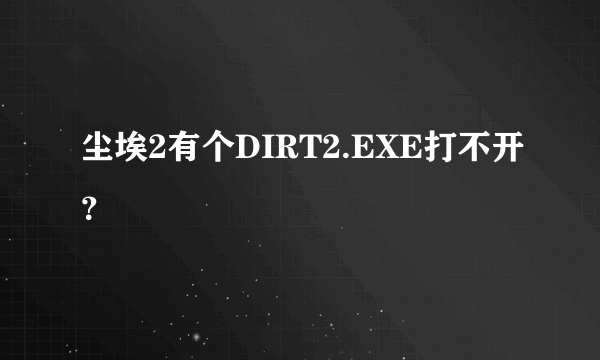 尘埃2有个DIRT2.EXE打不开？