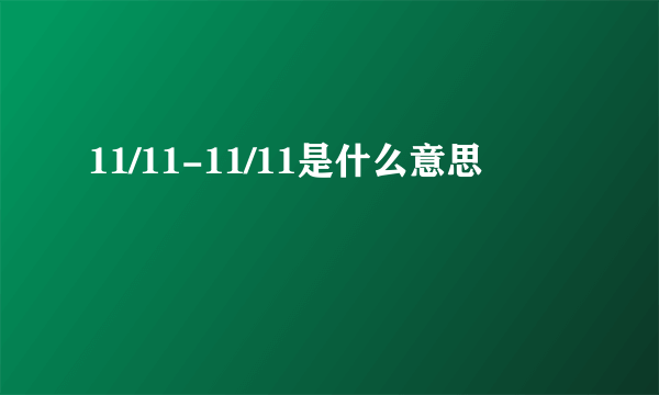 11/11-11/11是什么意思