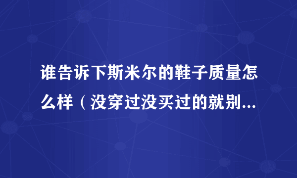 谁告诉下斯米尔的鞋子质量怎么样（没穿过没买过的就别瞎说了 不然别逼我日后骂你）