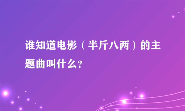 谁知道电影（半斤八两）的主题曲叫什么？