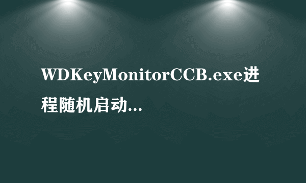 WDKeyMonitorCCB.exe进程随机启动怎么让它不运行。