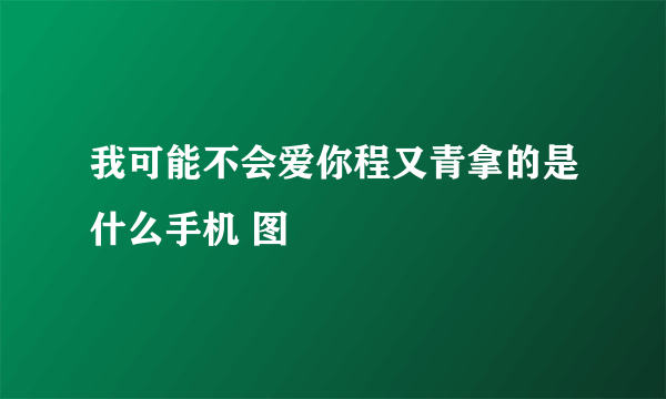 我可能不会爱你程又青拿的是什么手机 图