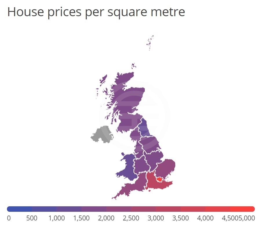 英国一套房子多少钱?