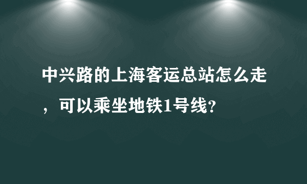 中兴路的上海客运总站怎么走，可以乘坐地铁1号线？