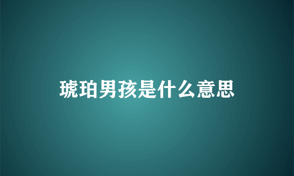 琥珀男孩是什么意思