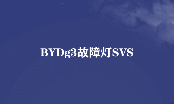 BYDg3故障灯SVS