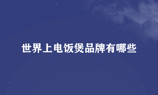 世界上电饭煲品牌有哪些