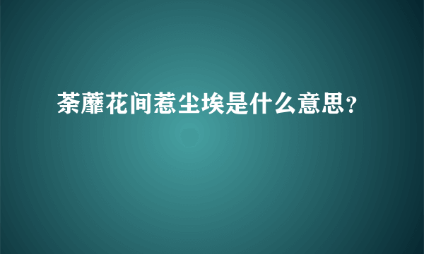 荼蘼花间惹尘埃是什么意思？