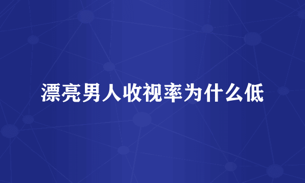 漂亮男人收视率为什么低