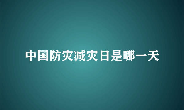 中国防灾减灾日是哪一天