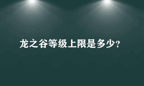 龙之谷等级上限是多少？