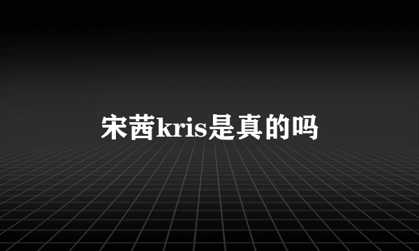 宋茜kris是真的吗