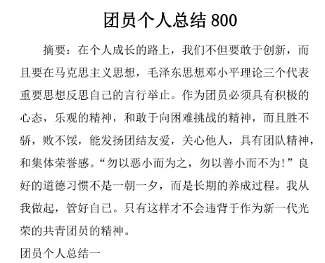 团员小结怎么写啊800字左右