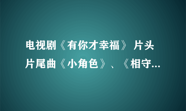 电视剧《有你才幸福》 片头片尾曲《小角色》、《相守》MP3下载