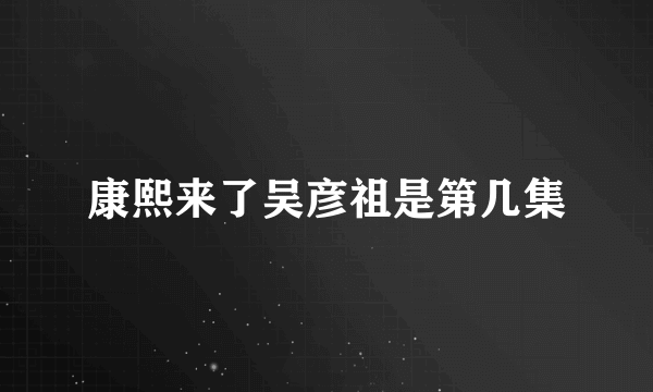 康熙来了吴彦祖是第几集