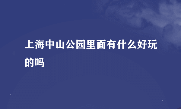 上海中山公园里面有什么好玩的吗