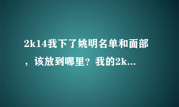 2k14我下了姚明名单和面部，该放到哪里？我的2k版本是免安装版。另外，放进去之后怎么设置才能把姚