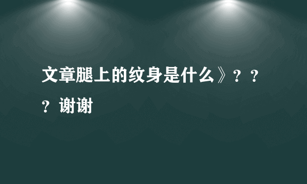 文章腿上的纹身是什么》？？？谢谢