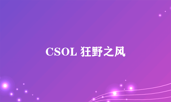 CSOL 狂野之风