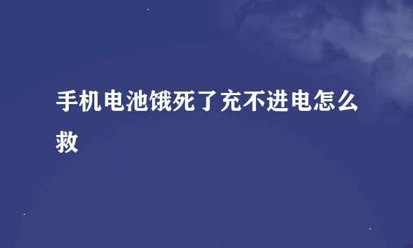 手机电池饿死了充不进电怎么救