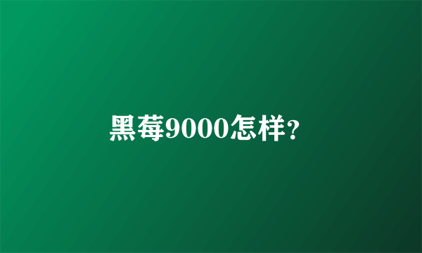 黑莓9000怎样？