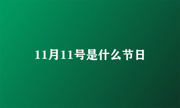 11月11号是什么节日