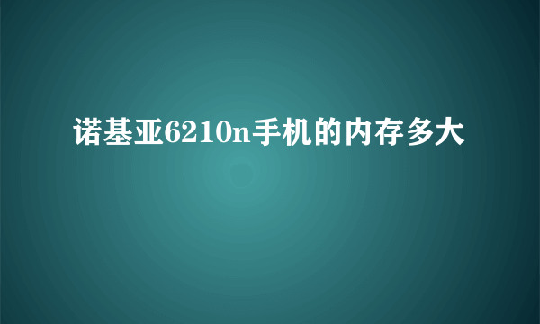 诺基亚6210n手机的内存多大