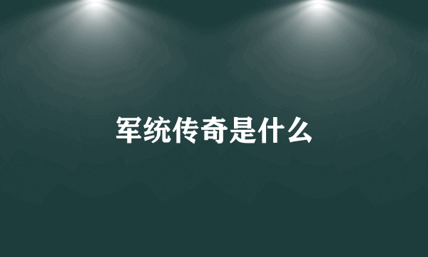 军统传奇是什么