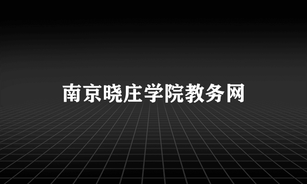 南京晓庄学院教务网