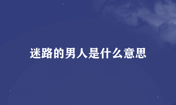 迷路的男人是什么意思