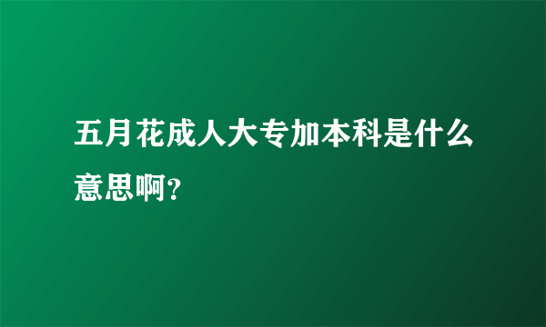 五月花成人大专加本科是什么意思啊？