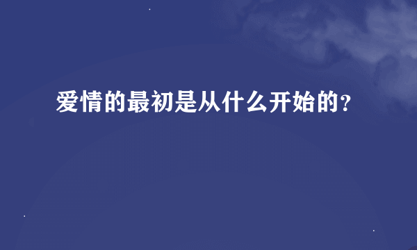 爱情的最初是从什么开始的？