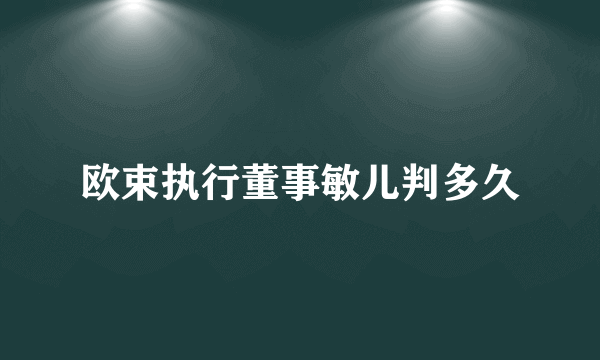 欧束执行董事敏儿判多久