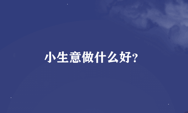 小生意做什么好？