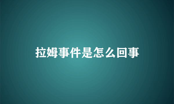 拉姆事件是怎么回事