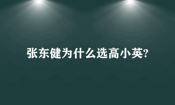 张东健为什么选高小英?