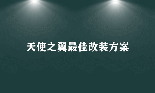 天使之翼最佳改装方案