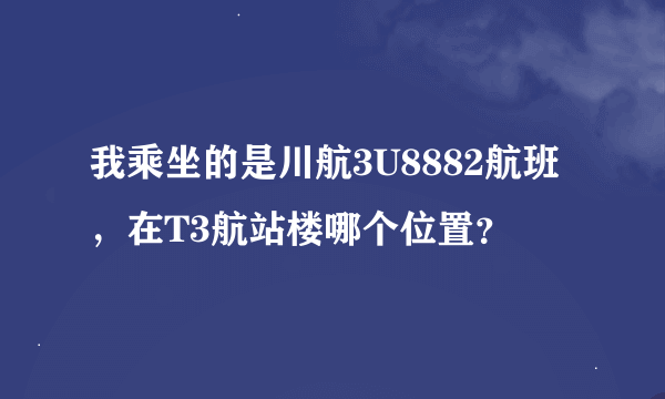 我乘坐的是川航3U8882航班，在T3航站楼哪个位置？