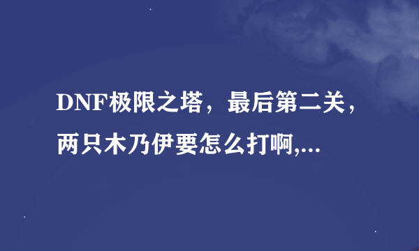 DNF极限之塔，最后第二关，两只木乃伊要怎么打啊,怎么都打不死