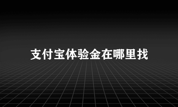 支付宝体验金在哪里找