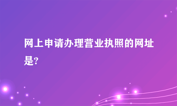 网上申请办理营业执照的网址是?