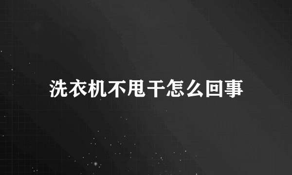 洗衣机不甩干怎么回事