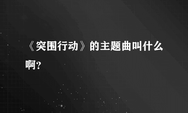 《突围行动》的主题曲叫什么啊？